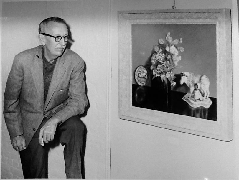 Eugene Otto and one of his paintings